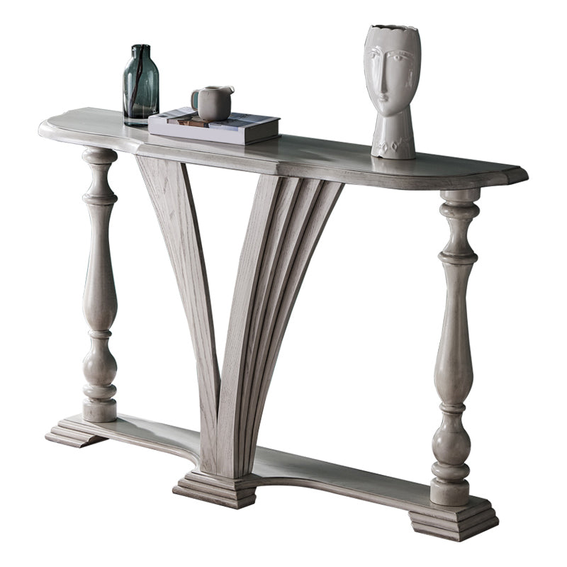 Victorian Rubber Wood Console Table Free Form Console Sofa Table for Hall