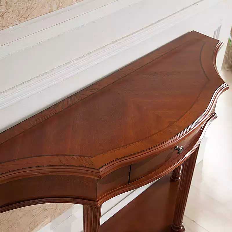 Victorian Rubber Wood End Table Freeform Console Table for Hall
