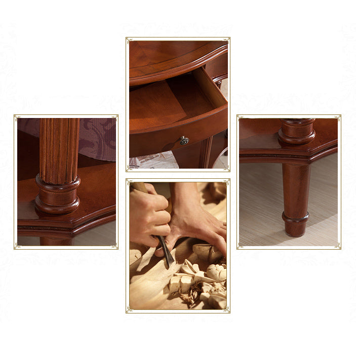 Victorian Rubber Wood End Table Freeform Console Table for Hall
