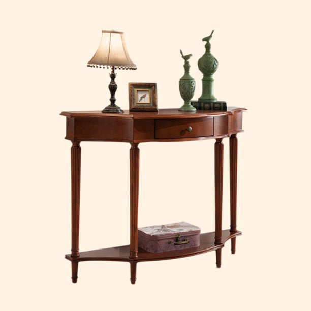 Victorian Rubber Wood End Table Freeform Console Table for Hall