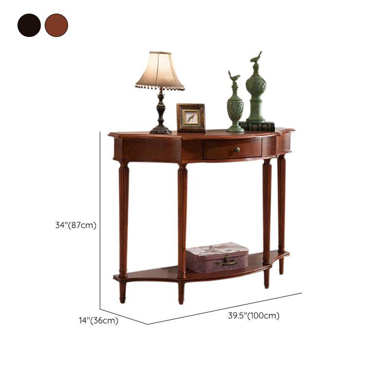 Victorian Rubber Wood End Table Freeform Console Table for Hall
