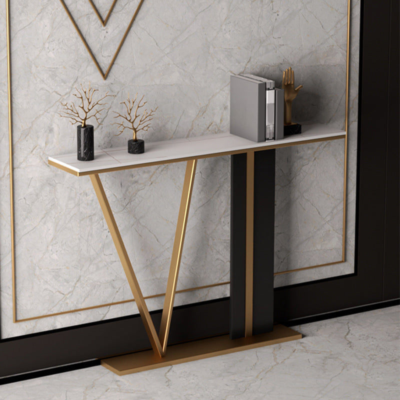 Glam Scratch Resistant Console Table Stain Resistant Stone Console Sofa Table for Hall