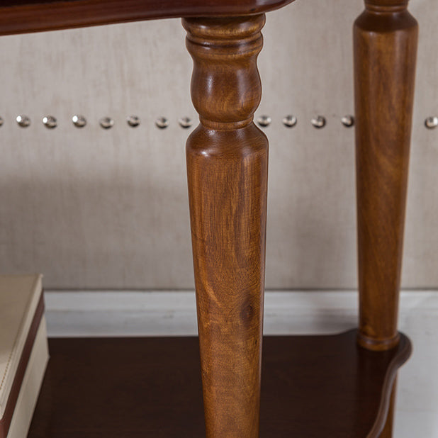 Victorian Wood Accent Table Half Moon Console Sofa Table for Hall