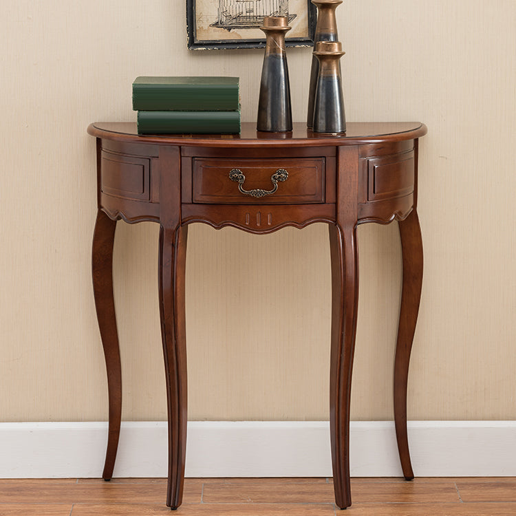 Victorian Wood Console Table Brown Console Sofa Table for Hall