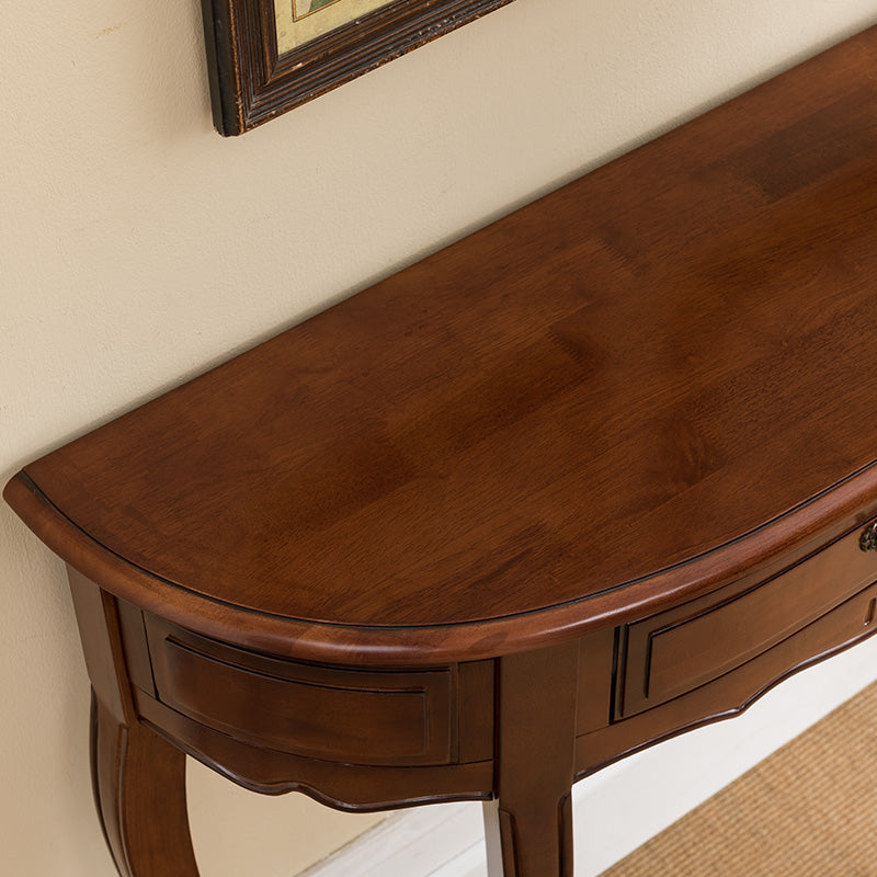 Victorian Wood Console Table Brown Console Sofa Table for Hall