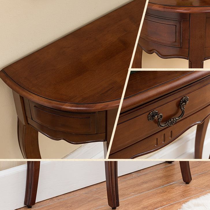 Victorian Wood Console Table Brown Console Sofa Table for Hall