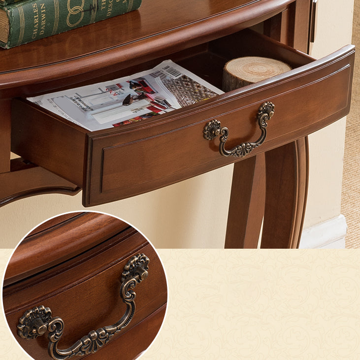Victorian Wood Console Table Brown Console Sofa Table for Hall