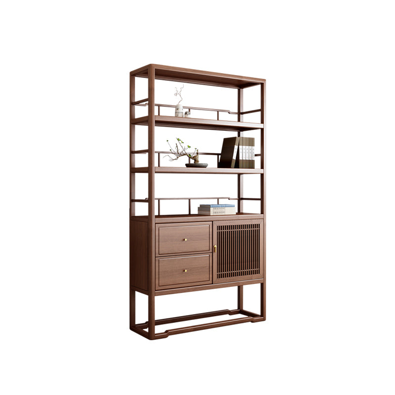 Standard Open Back Bookshelf Wooden Contemporary Bookcase with Doors