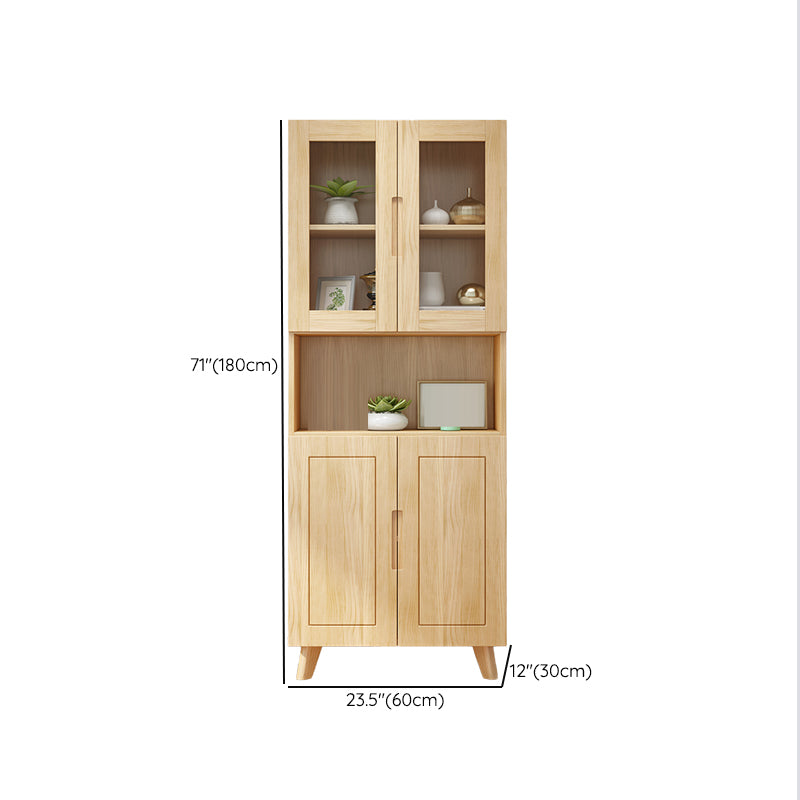 Wooden Natural Standard Bookcase Contemporary Closed Back Bookshelf
