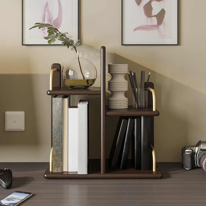 Wooden Open Back Bookshelf Standard Contemporary Bookcase with Shelves