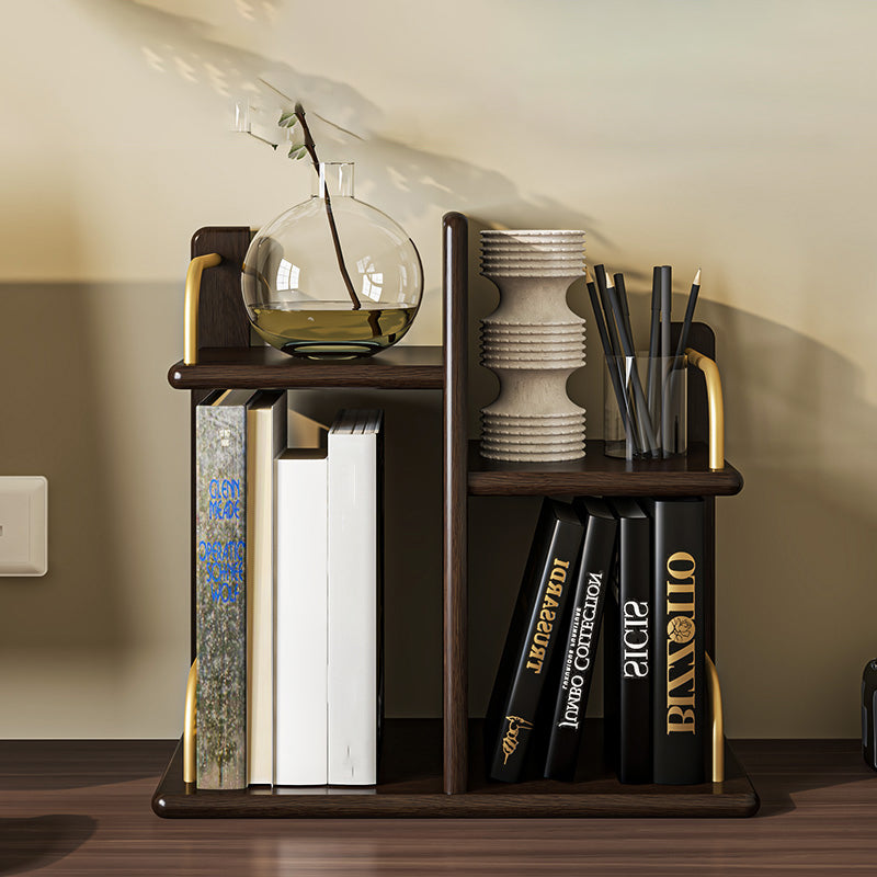 Wooden Open Back Bookshelf Standard Contemporary Bookcase with Shelves