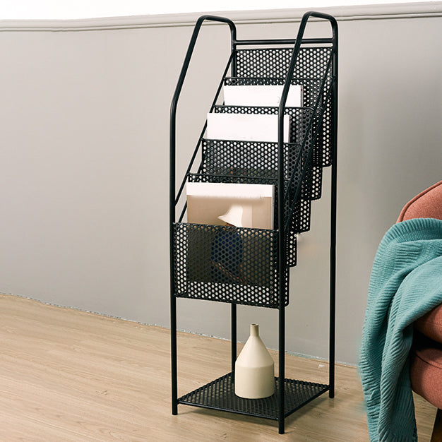 Industrial Metal Standard Bookcase Closed Back Bookshelf with Shelves