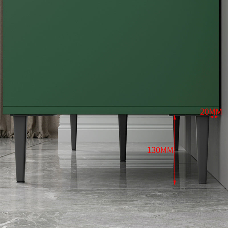 Scandinavian Standard Bookcase Engineered Wood Green Bookshelf with Cabinets