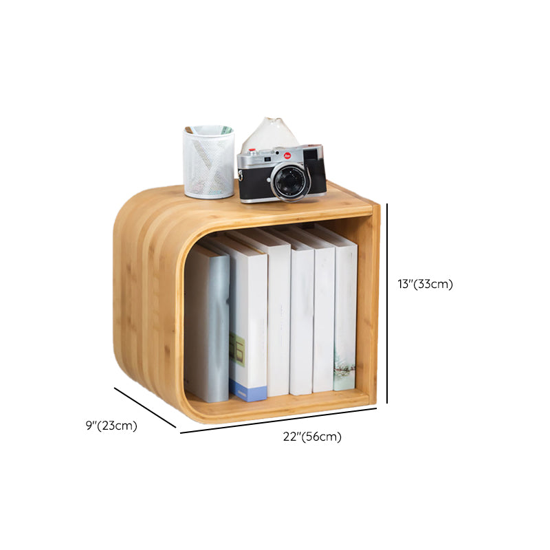 Modern Bamboo Bookcase Natural Open Back Standard Bookshelf with Shelves