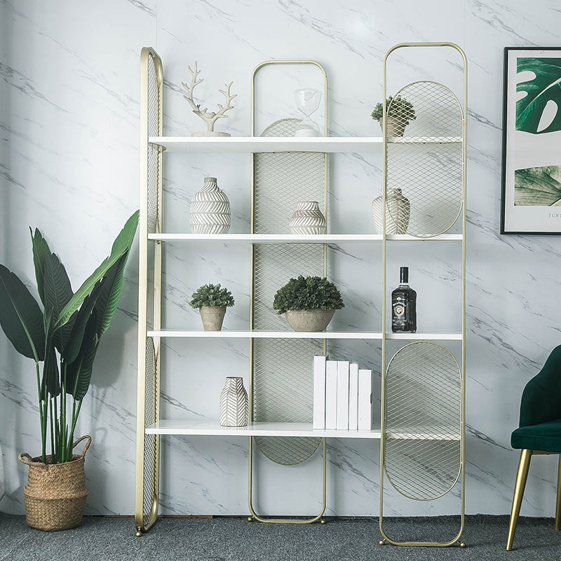 Modern Bookshelf Metal Open Shelf Bookcase with Shelves for Living Room