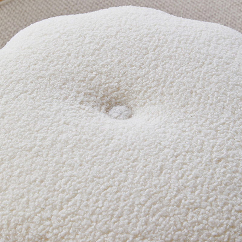 Modern Pouf Ottoman Velvet Upholstered Solid Color Pumpkin Shape Ottoman