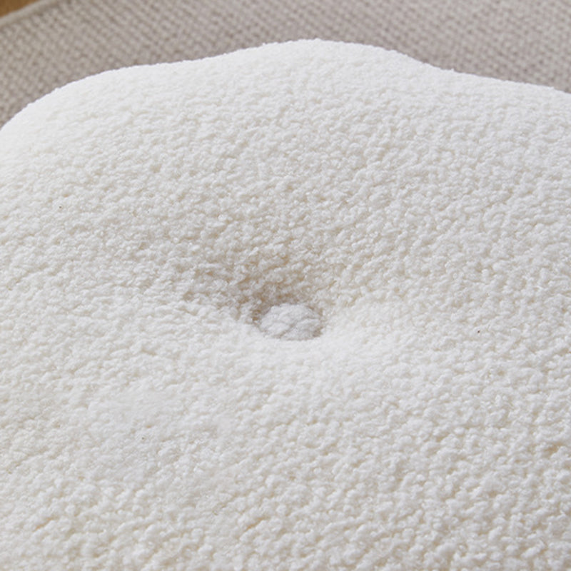 Modern Pouf Ottoman Velvet Upholstered Solid Color Pumpkin Shape Ottoman