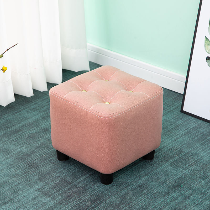 Tufted Ottoman Whole Colored Fabric Water Resistant Square Modern Ottoman