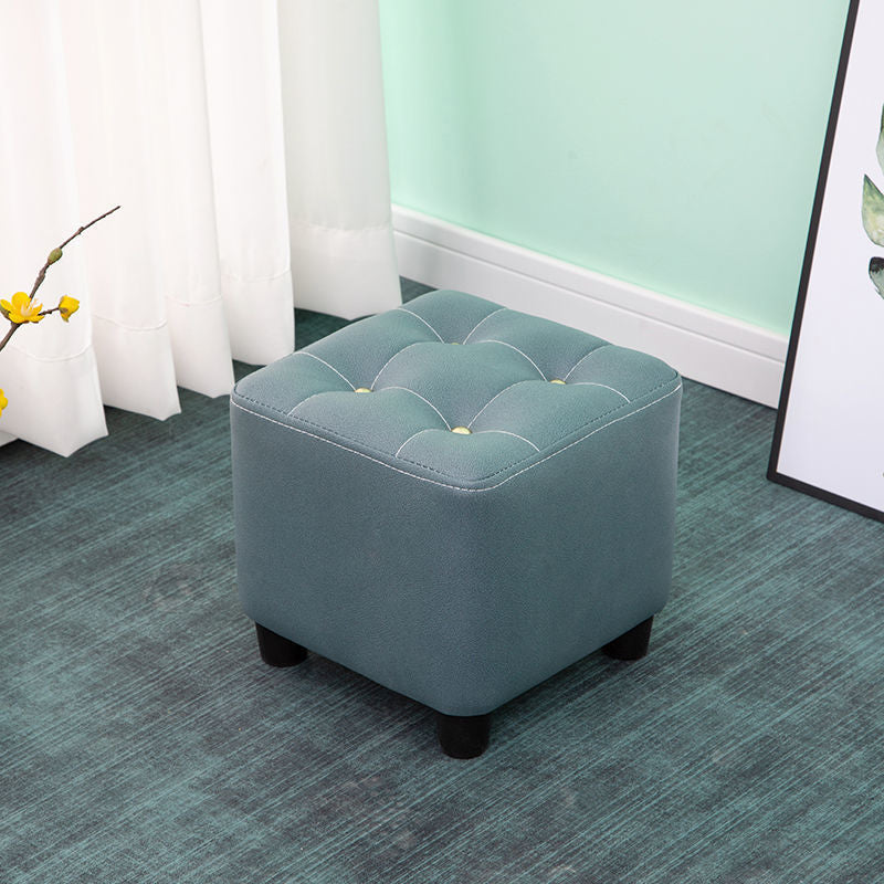 Tufted Ottoman Whole Colored Fabric Water Resistant Square Modern Ottoman