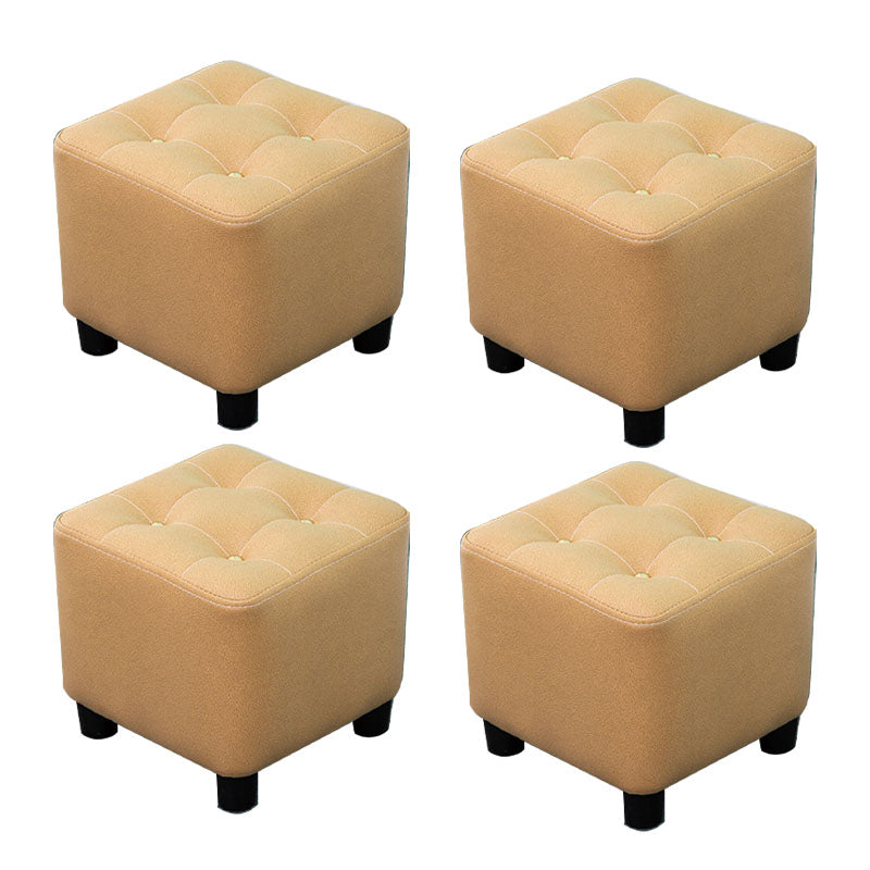 Tufted Ottoman Whole Colored Fabric Water Resistant Square Modern Ottoman