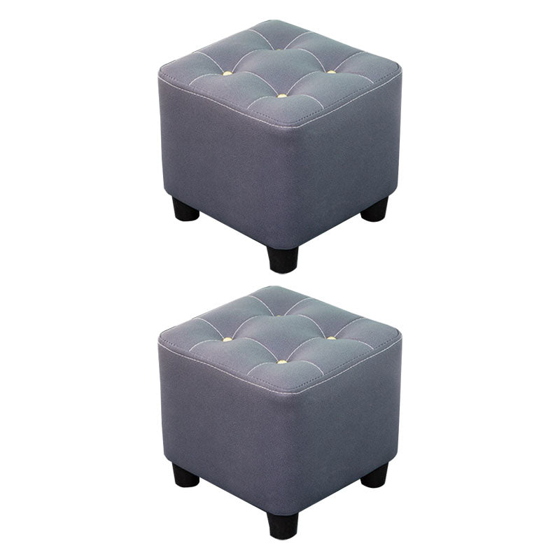 Tufted Ottoman Whole Colored Fabric Water Resistant Square Modern Ottoman