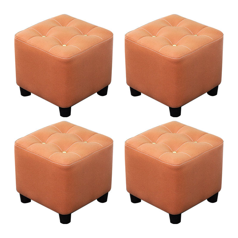 Tufted Ottoman Whole Colored Fabric Water Resistant Square Modern Ottoman