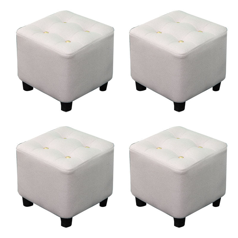 Tufted Ottoman Whole Colored Fabric Water Resistant Square Modern Ottoman