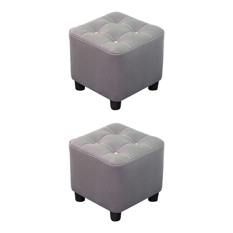 Tufted Ottoman Whole Colored Fabric Water Resistant Square Modern Ottoman