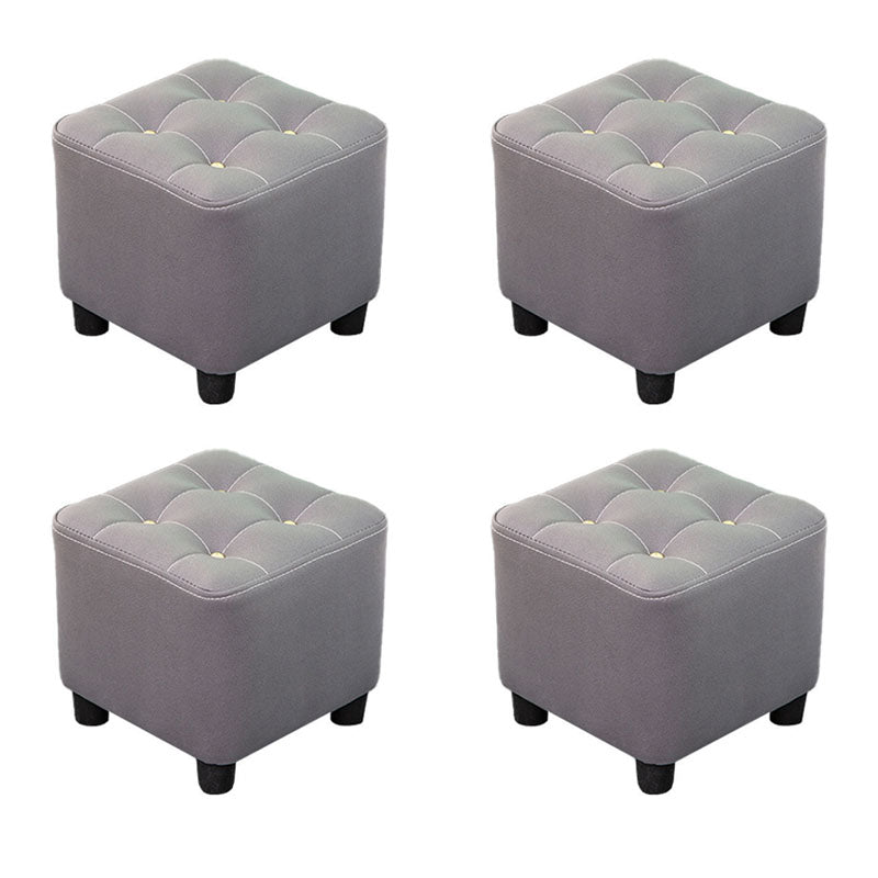 Tufted Ottoman Whole Colored Fabric Water Resistant Square Modern Ottoman