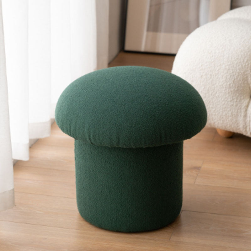 Plain Pouf Mushroom Shaped Sherpa Fade Resistant Upholstered Pouf Ottoman
