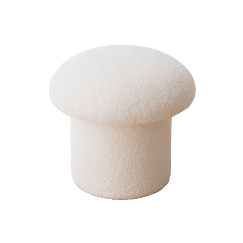 Plain Pouf Mushroom Shaped Sherpa Fade Resistant Upholstered Pouf Ottoman