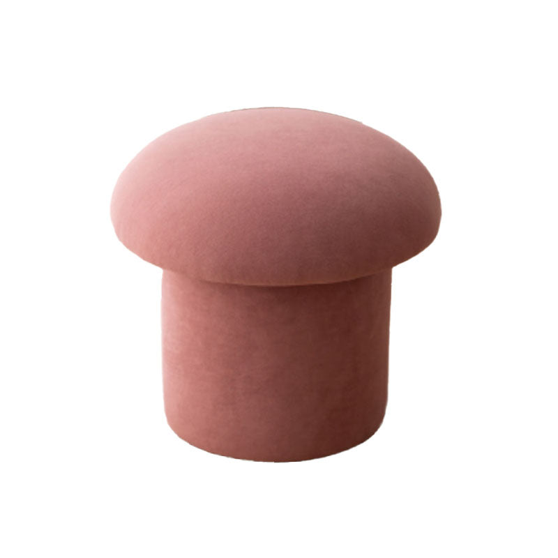 Plain Pouf Mushroom Shaped Sherpa Fade Resistant Upholstered Pouf Ottoman