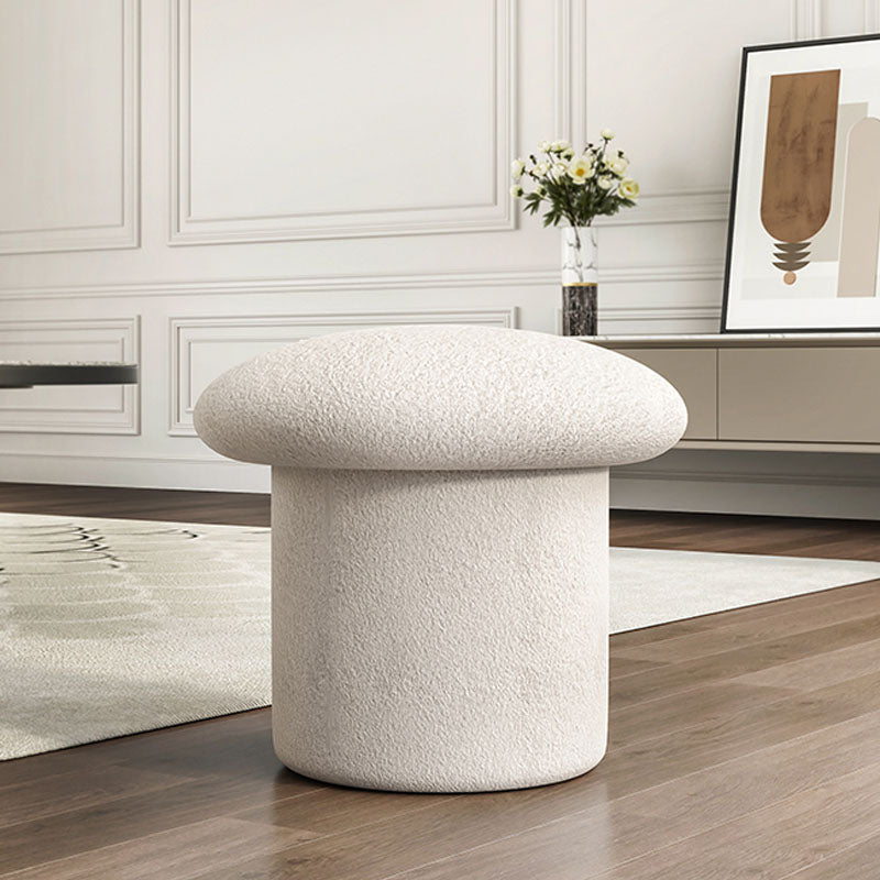 Plain Pouf Mushroom Shaped Sherpa Fade Resistant Upholstered Pouf Ottoman