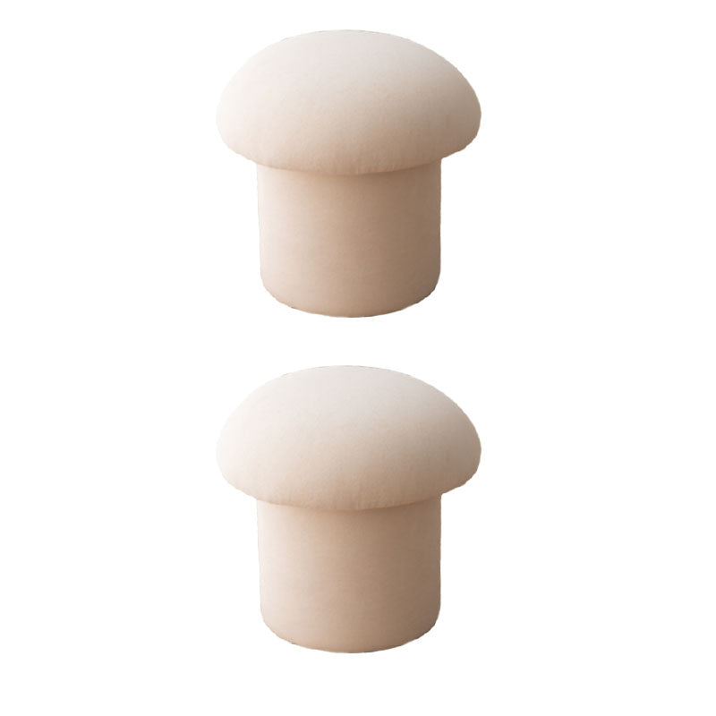 Plain Pouf Mushroom Shaped Sherpa Fade Resistant Upholstered Pouf Ottoman