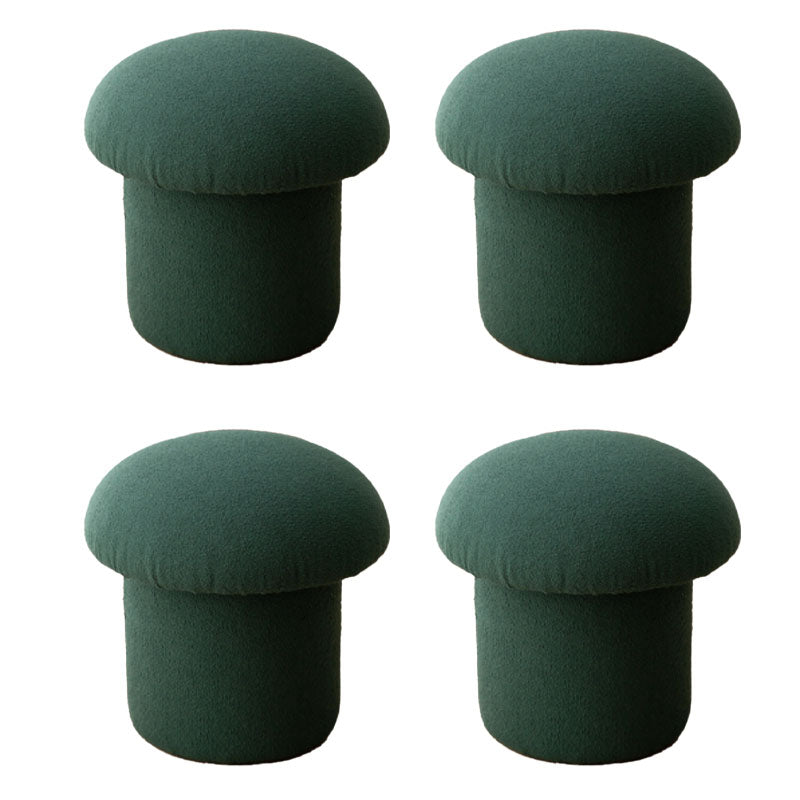 Plain Pouf Mushroom Shaped Sherpa Fade Resistant Upholstered Pouf Ottoman
