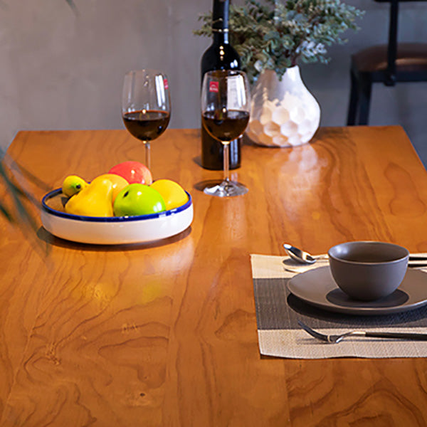 Rectangle Solid Wood Top Dining Table Industrial Iron Legs Dining Table