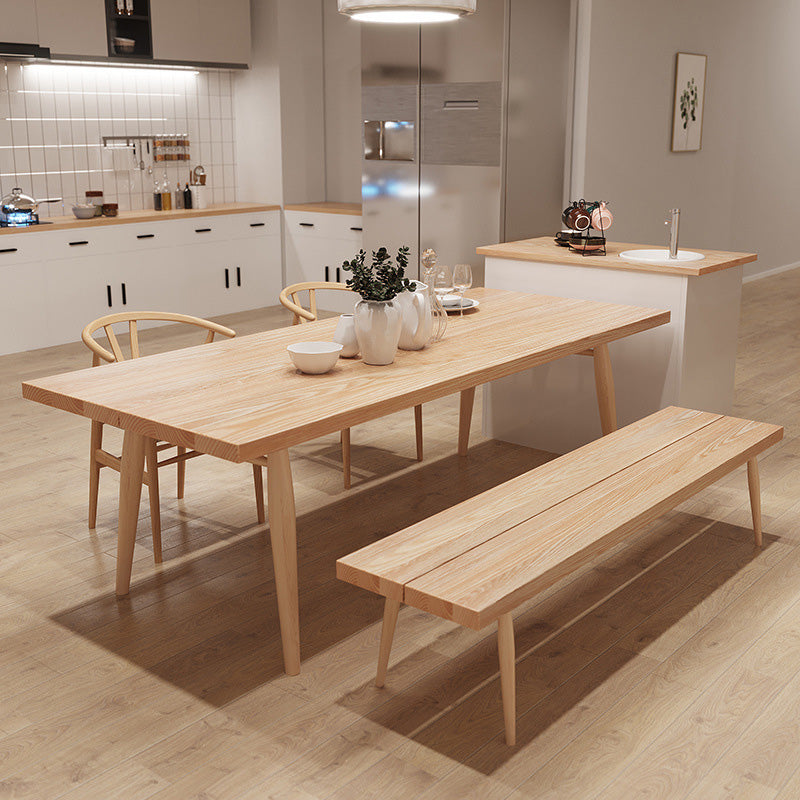 Glam Rectangle Dining Table Wooden Table with Wood Legs for Home Use