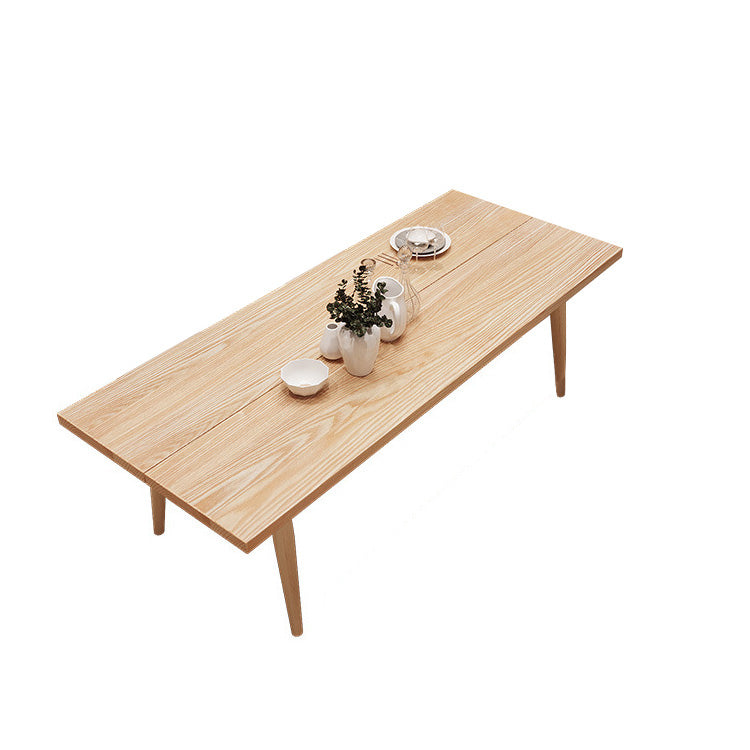 Glam Rectangle Dining Table Wooden Table with Wood Legs for Home Use