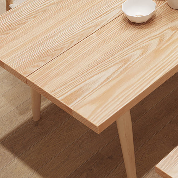 Glam Rectangle Dining Table Wooden Table with Wood Legs for Home Use