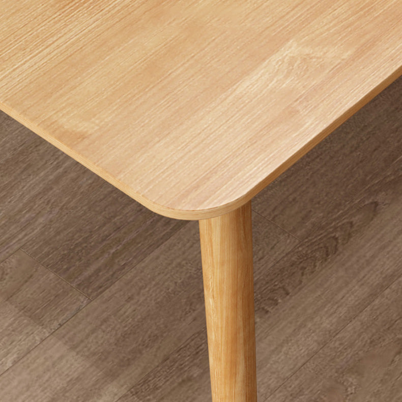 Glam Rectangle Dining Table Wooden Table with Wood Legs for Home