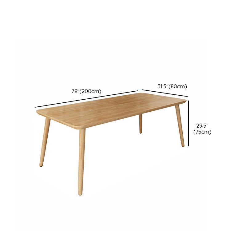 Glam Rectangle Dining Table Wooden Table with Wood Legs for Home