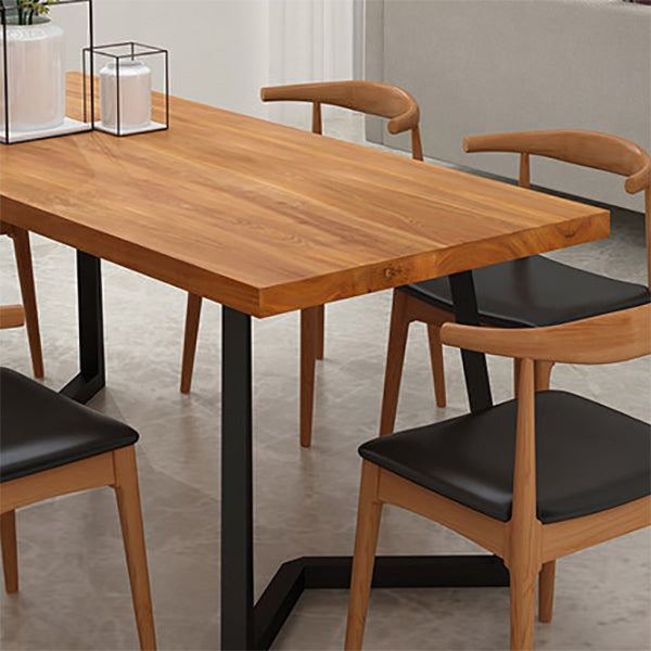 Industrial Rectangle Dining Table Wooden Table with Metal Legs for Home