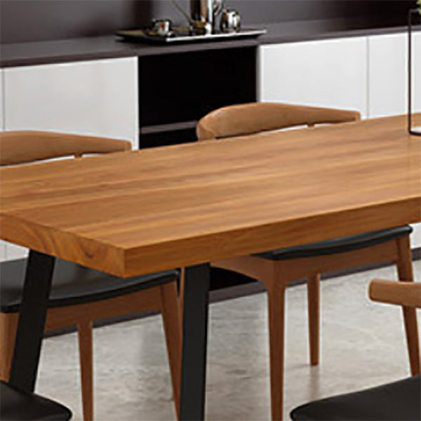 Industrial Rectangle Dining Table Wooden Table with Metal Legs for Home
