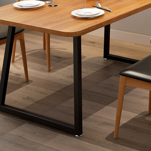 Industrial Rectangle Dining Table Wooden Table with Metal Legs for Kitchen