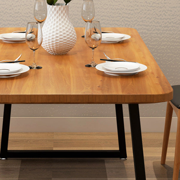 Industrial Rectangle Dining Table Wooden Table with Metal Legs for Kitchen