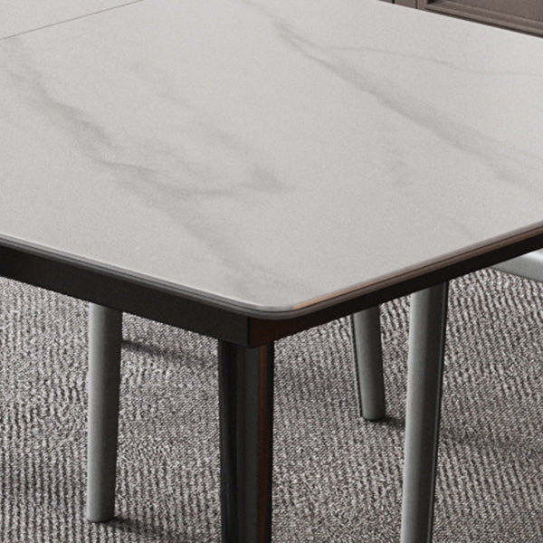 Rectangle Extendable Dining Table Modern Stone Top Dining Table