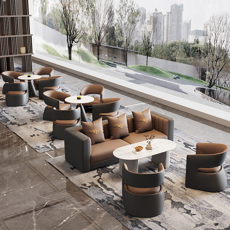 Modern Round Dining Table for Kitchen Metal Pedestal Base Table