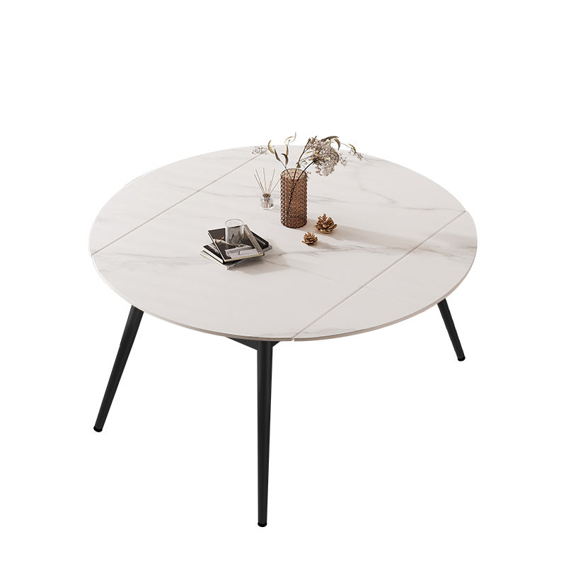 Modern Extendable Dining Table Stone Top Dining Table with 4 Legs