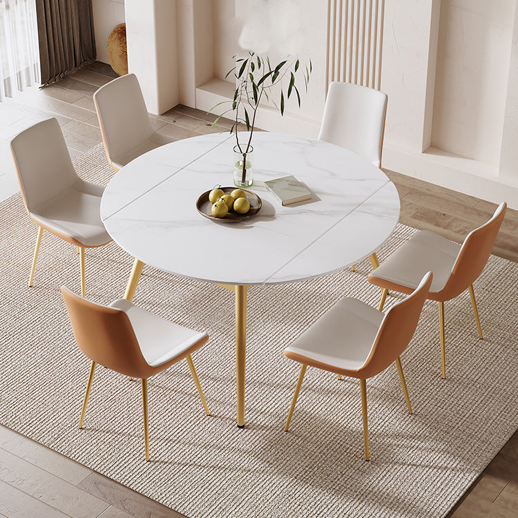 Modern Extendable Dining Table Stone Top Dining Table with 4 Legs