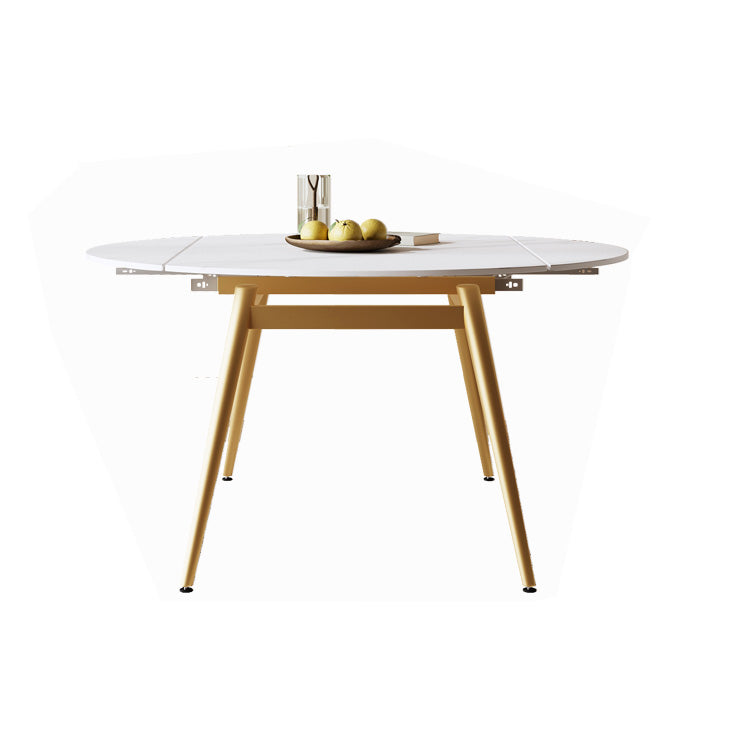 Modern Extendable Dining Table Stone Top Dining Table with 4 Legs